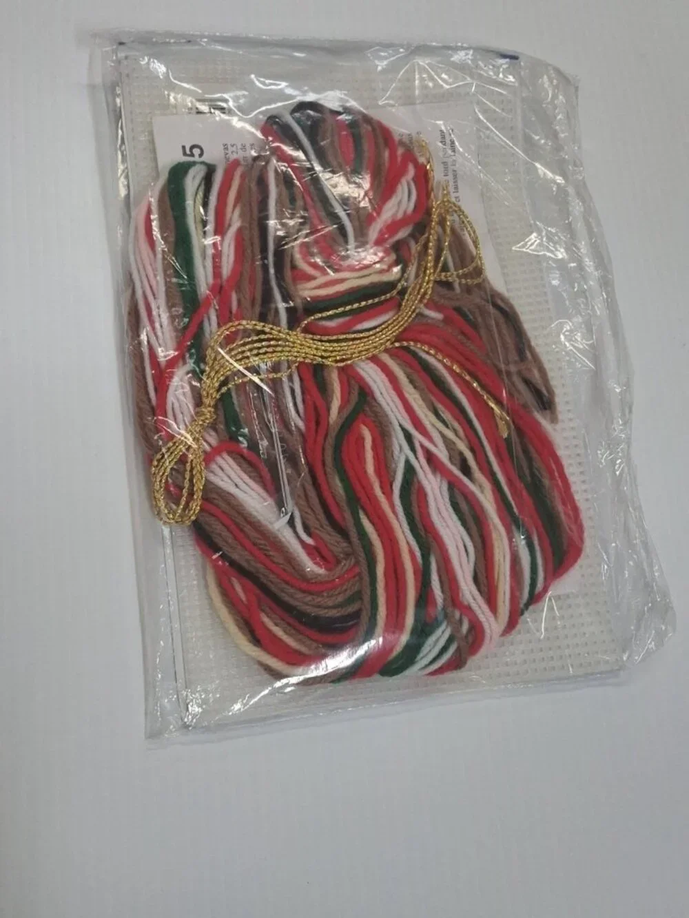 Vtg Plastic Canvas Ornament Kit 4 Patterns NMI #1225 -Bears In Stockings -NOS